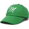 imageDALIX Initial Hat Letter M Womens Baseball Cap Monogram Cursive EmbroiderKelly Green