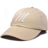 imageDALIX Initial Hat Letter M Womens Baseball Cap Monogram Cursive EmbroiderKhaki