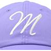 imageDALIX Initial Hat Letter M Womens Baseball Cap Monogram Cursive EmbroiderLavender
