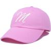 imageDALIX Initial Hat Letter M Womens Baseball Cap Monogram Cursive EmbroiderLight Pink