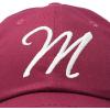 imageDALIX Initial Hat Letter M Womens Baseball Cap Monogram Cursive EmbroiderMaroon