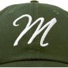 imageDALIX Initial Hat Letter M Womens Baseball Cap Monogram Cursive EmbroiderOlive