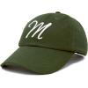 imageDALIX Initial Hat Letter M Womens Baseball Cap Monogram Cursive EmbroiderOlive