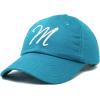 imageDALIX Initial Hat Letter M Womens Baseball Cap Monogram Cursive EmbroiderTeal