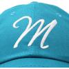 imageDALIX Initial Hat Letter M Womens Baseball Cap Monogram Cursive EmbroiderTeal