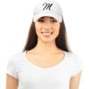 imageDALIX Initial Hat Letter M Womens Baseball Cap Monogram Cursive EmbroiderWhite