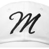 imageDALIX Initial Hat Letter M Womens Baseball Cap Monogram Cursive EmbroiderWhite
