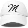 imageDALIX Initial Hat Letter M Womens Baseball Cap Monogram Cursive EmbroiderWhite