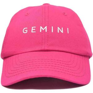 imageDALIX Gemini Dad Hat Embroidered Zodiac Astrology Cotton Baseball CapHot Pink