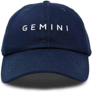 imageDALIX Gemini Dad Hat Embroidered Zodiac Astrology Cotton Baseball CapNavy Blue