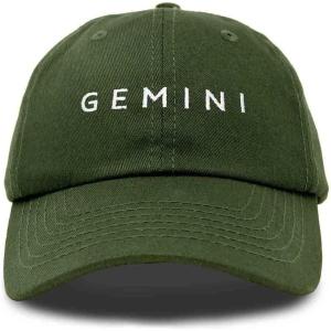 imageDALIX Gemini Dad Hat Embroidered Zodiac Astrology Cotton Baseball CapOlive