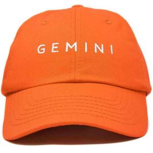 imageDALIX Gemini Dad Hat Embroidered Zodiac Astrology Cotton Baseball CapOrange