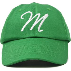 imageDALIX Initial Hat Letter M Womens Baseball Cap Monogram Cursive EmbroiderKelly Green
