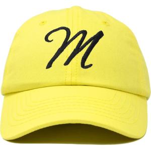 imageDALIX Initial Hat Letter M Womens Baseball Cap Monogram Cursive EmbroiderMinion Yellow