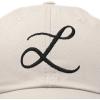 imageDALIX Initial Hat Letter L Womens Baseball Cap Monogram Cursive EmbroiderBeige