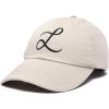 imageDALIX Initial Hat Letter L Womens Baseball Cap Monogram Cursive EmbroiderBeige