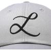 imageDALIX Initial Hat Letter L Womens Baseball Cap Monogram Cursive EmbroiderGray
