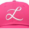 imageDALIX Initial Hat Letter L Womens Baseball Cap Monogram Cursive EmbroiderHot Pink
