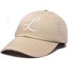 imageDALIX Initial Hat Letter L Womens Baseball Cap Monogram Cursive EmbroiderKhaki