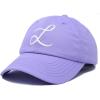 imageDALIX Initial Hat Letter L Womens Baseball Cap Monogram Cursive EmbroiderLavender