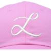 imageDALIX Initial Hat Letter L Womens Baseball Cap Monogram Cursive EmbroiderLight Pink