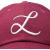imageDALIX Initial Hat Letter L Womens Baseball Cap Monogram Cursive EmbroiderMaroon