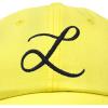 imageDALIX Initial Hat Letter L Womens Baseball Cap Monogram Cursive EmbroiderMinion Yellow