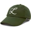 imageDALIX Initial Hat Letter L Womens Baseball Cap Monogram Cursive EmbroiderOlive