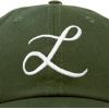 imageDALIX Initial Hat Letter L Womens Baseball Cap Monogram Cursive EmbroiderOlive