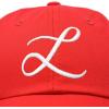 imageDALIX Initial Hat Letter L Womens Baseball Cap Monogram Cursive EmbroiderRed