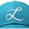 imageDALIX Initial Hat Letter L Womens Baseball Cap Monogram Cursive EmbroiderTeal