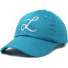 imageDALIX Initial Hat Letter L Womens Baseball Cap Monogram Cursive EmbroiderTeal