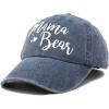 imageDALIX Mama Bear Mom Hat Gift Vintage Washed Denim Cap DistressedNavy Blue