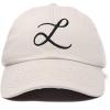imageDALIX Initial Hat Letter L Womens Baseball Cap Monogram Cursive EmbroiderBeige