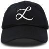 imageDALIX Initial Hat Letter L Womens Baseball Cap Monogram Cursive EmbroiderBlack