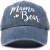 imageDALIX Mama Bear Mom Hat Gift Vintage Washed Denim Cap DistressedNavy Blue