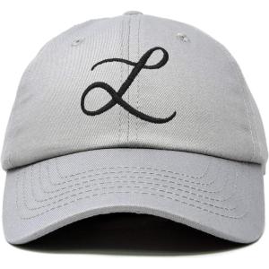 imageDALIX Initial Hat Letter L Womens Baseball Cap Monogram Cursive EmbroiderGray
