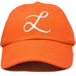 imageDALIX Initial Hat Letter L Womens Baseball Cap Monogram Cursive EmbroiderOrange