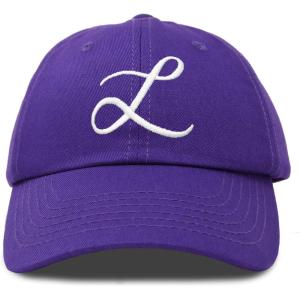 imageDALIX Initial Hat Letter L Womens Baseball Cap Monogram Cursive EmbroiderPurple