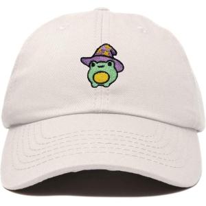 imageDALIX Sorcerer Frog Embroidered Cap Cotton Baseball Cute Cool Dad Hat WomensBeige