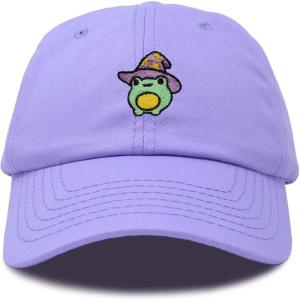 imageDALIX Sorcerer Frog Embroidered Cap Cotton Baseball Cute Cool Dad Hat WomensLavender