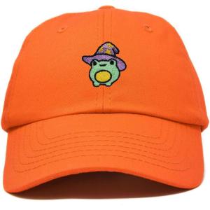 imageDALIX Sorcerer Frog Embroidered Cap Cotton Baseball Cute Cool Dad Hat WomensOrange