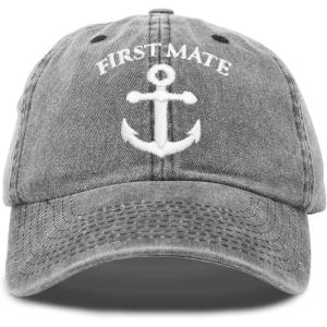 imageDALIX First Mate Hat Sailing Baseball Cap Sailor Gift Men Women VintageBlack