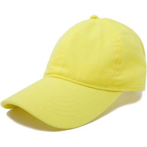 imageDALIX Ladies Ponytail Cap Womens Half Visor with Adjustable Elastic BandMinion Yellow