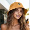 imageDALIX Butterfly Cotton Bucket Hat Lightweight Outdoor Travel Beach Everyday WomensGolden Cream