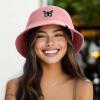 imageDALIX Butterfly Cotton Bucket Hat Lightweight Outdoor Travel Beach Everyday WomensPeach Melba