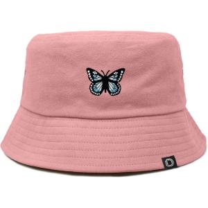 imageDALIX Butterfly Cotton Bucket Hat Lightweight Outdoor Travel Beach Everyday WomensPeach Melba