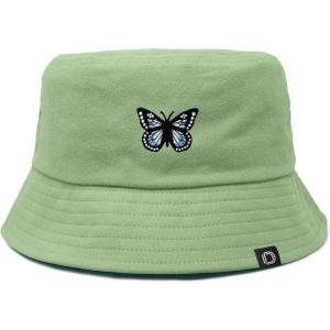 imageDALIX Butterfly Cotton Bucket Hat Lightweight Outdoor Travel Beach Everyday WomensTurf Green