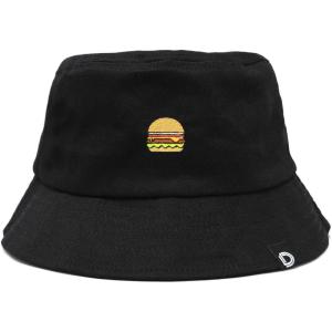 imageDALIX Embroidered Cheeseburger Bucket Hat Cotton Men TeensBlack