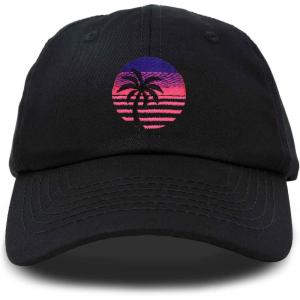 imageDALIX Palm Tree Dad Hat Womens Embroidery Baseball CapBlack